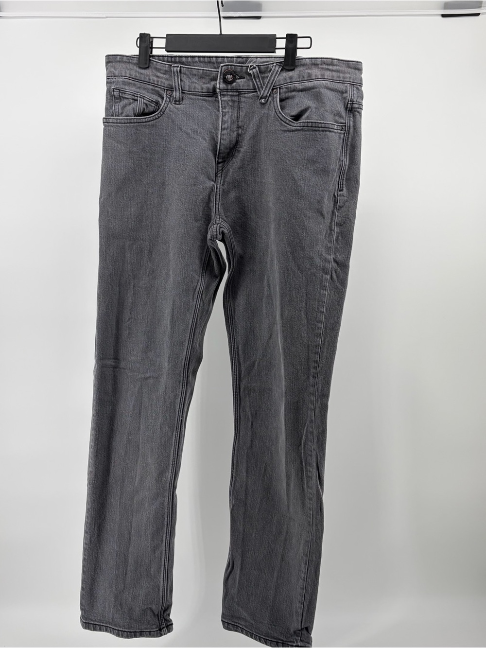 Volcom Men's Slim Straight Jeans in Charcoal Gray